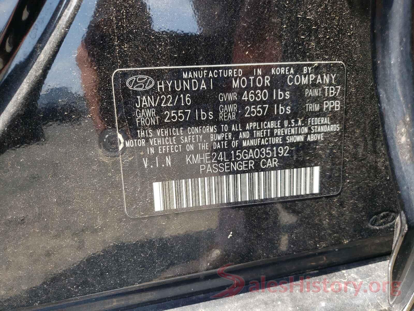 KMHE24L15GA035192 2016 HYUNDAI SONATA