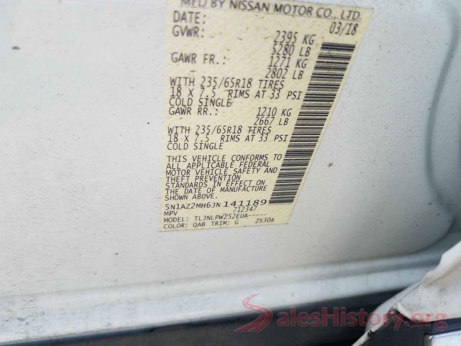 5N1AZ2MH6JN141189 2018 NISSAN MURANO