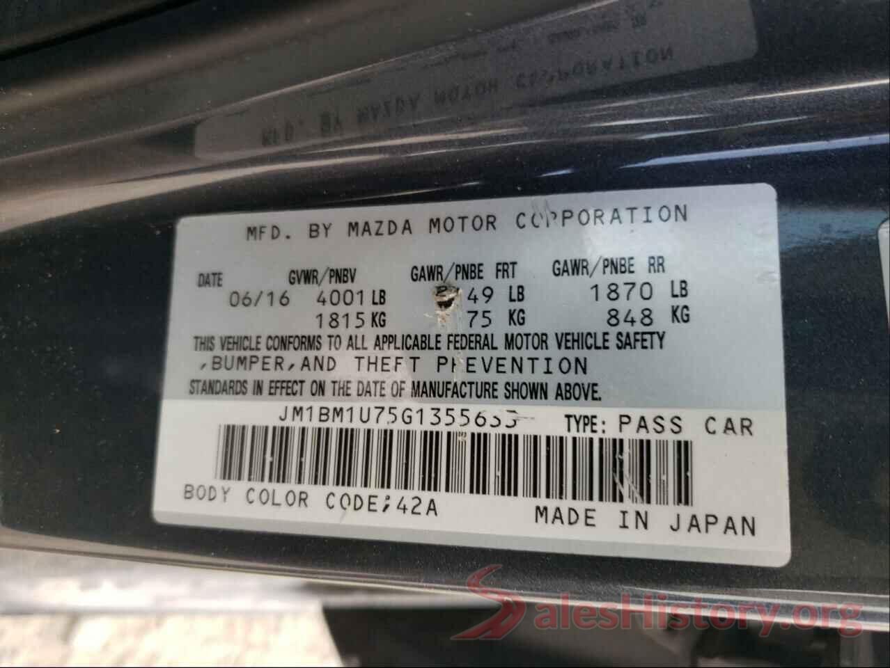 JM1BM1U75G1355633 2016 MAZDA 3