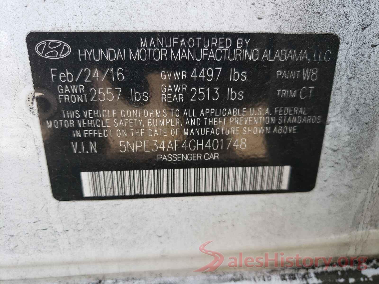 5NPE34AF4GH401748 2016 HYUNDAI SONATA