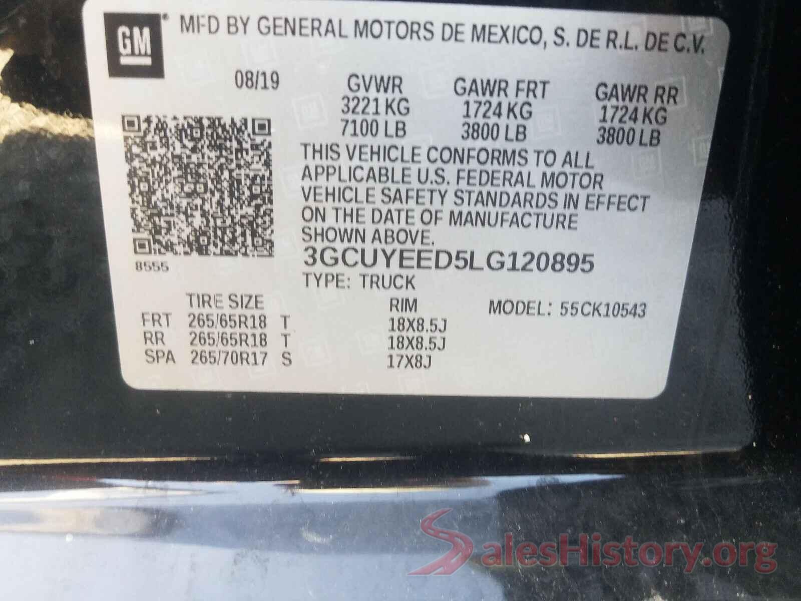 3GCUYEED5LG120895 2020 CHEVROLET SILVERADO