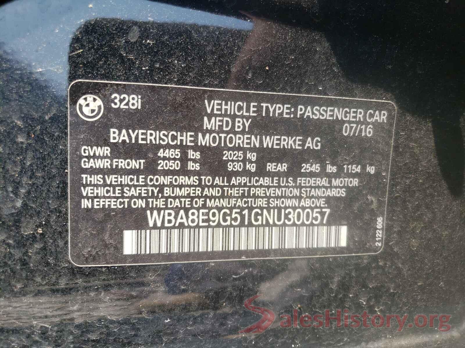 WBA8E9G51GNU30057 2016 BMW 3 SERIES