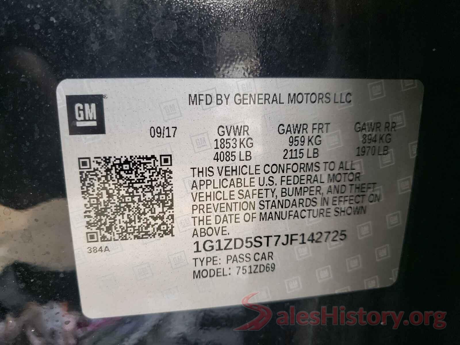 1G1ZD5ST7JF142725 2018 CHEVROLET MALIBU