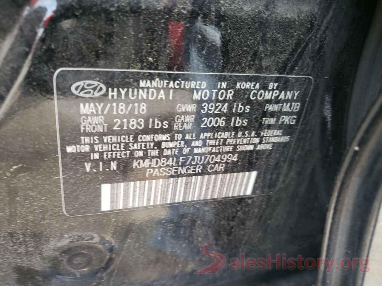 KMHD84LF7JU704994 2018 HYUNDAI ELANTRA