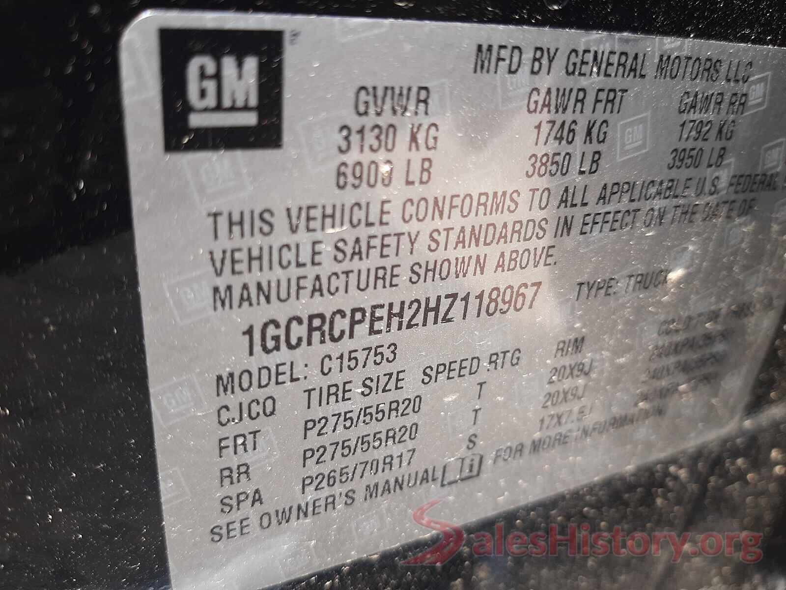 1GCRCPEH2HZ118967 2017 CHEVROLET SILVERADO