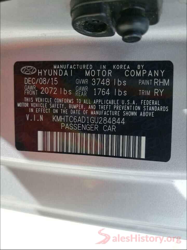 KMHTC6AD1GU284844 2016 HYUNDAI VELOSTER