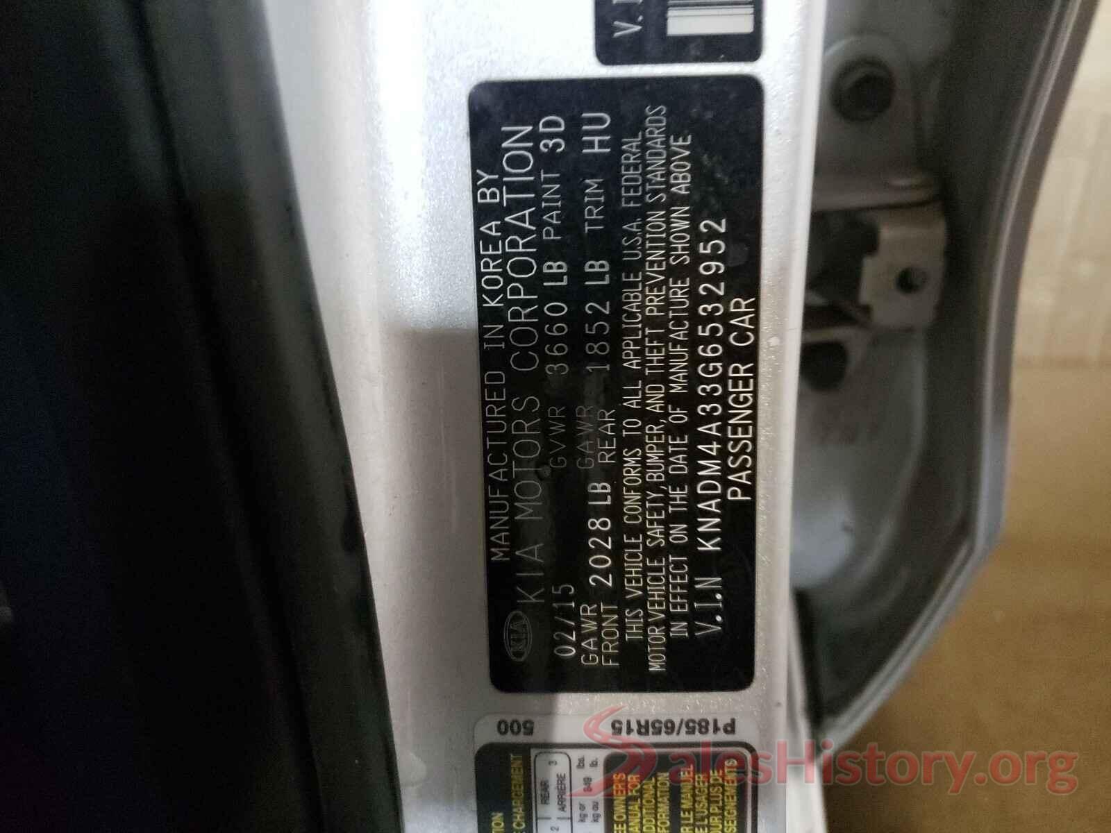 KNADM4A33G6532952 2016 KIA RIO