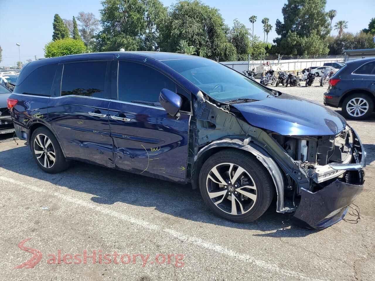 2019 HONDA ODYSSEY VIN 5FNRL6H9XKB062448, rear 3/4 view