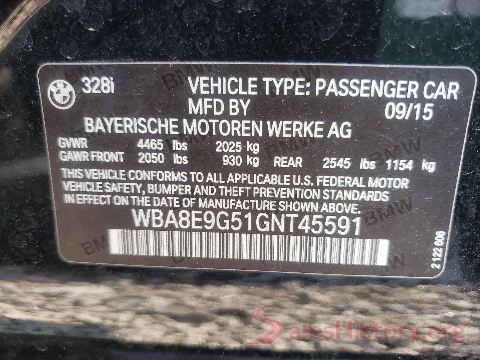 WBA8E9G51GNT45591 2016 BMW 3 SERIES