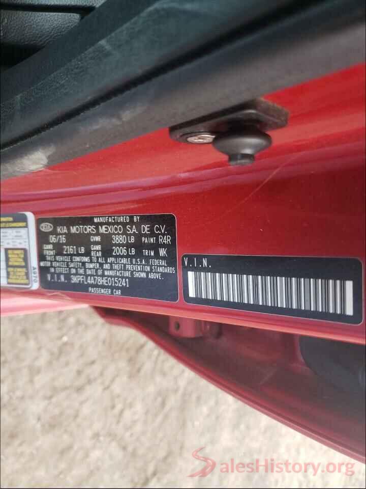 3KPFL4A78HE015241 2017 KIA FORTE