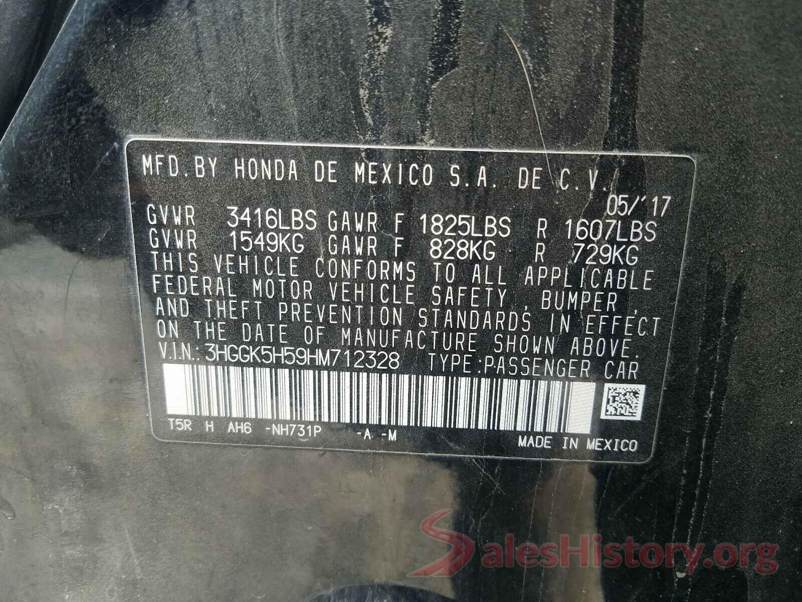 3HGGK5H59HM712328 2017 HONDA FIT