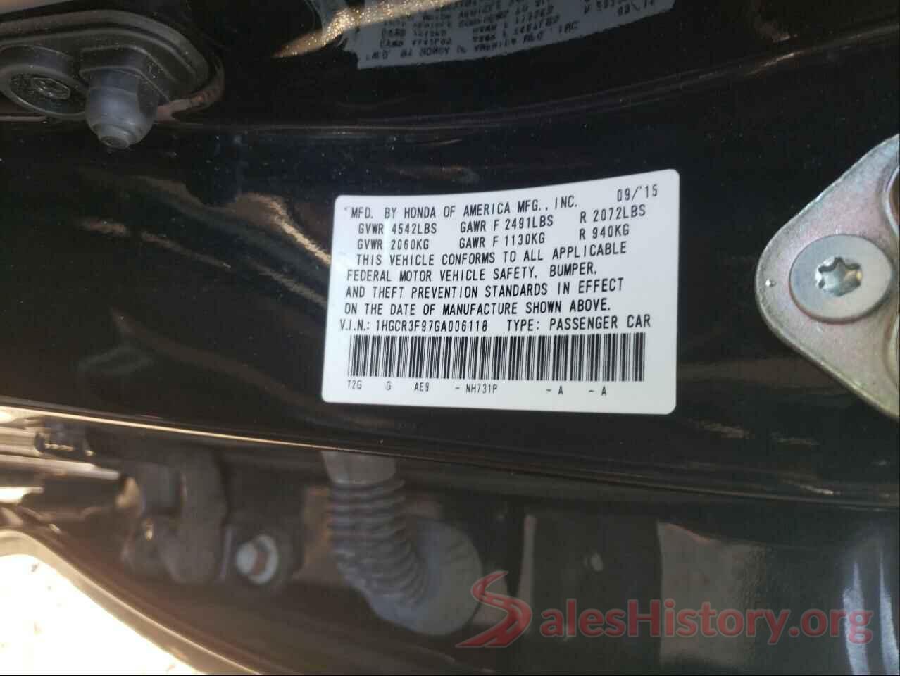 1HGCR3F97GA006118 2016 HONDA ACCORD