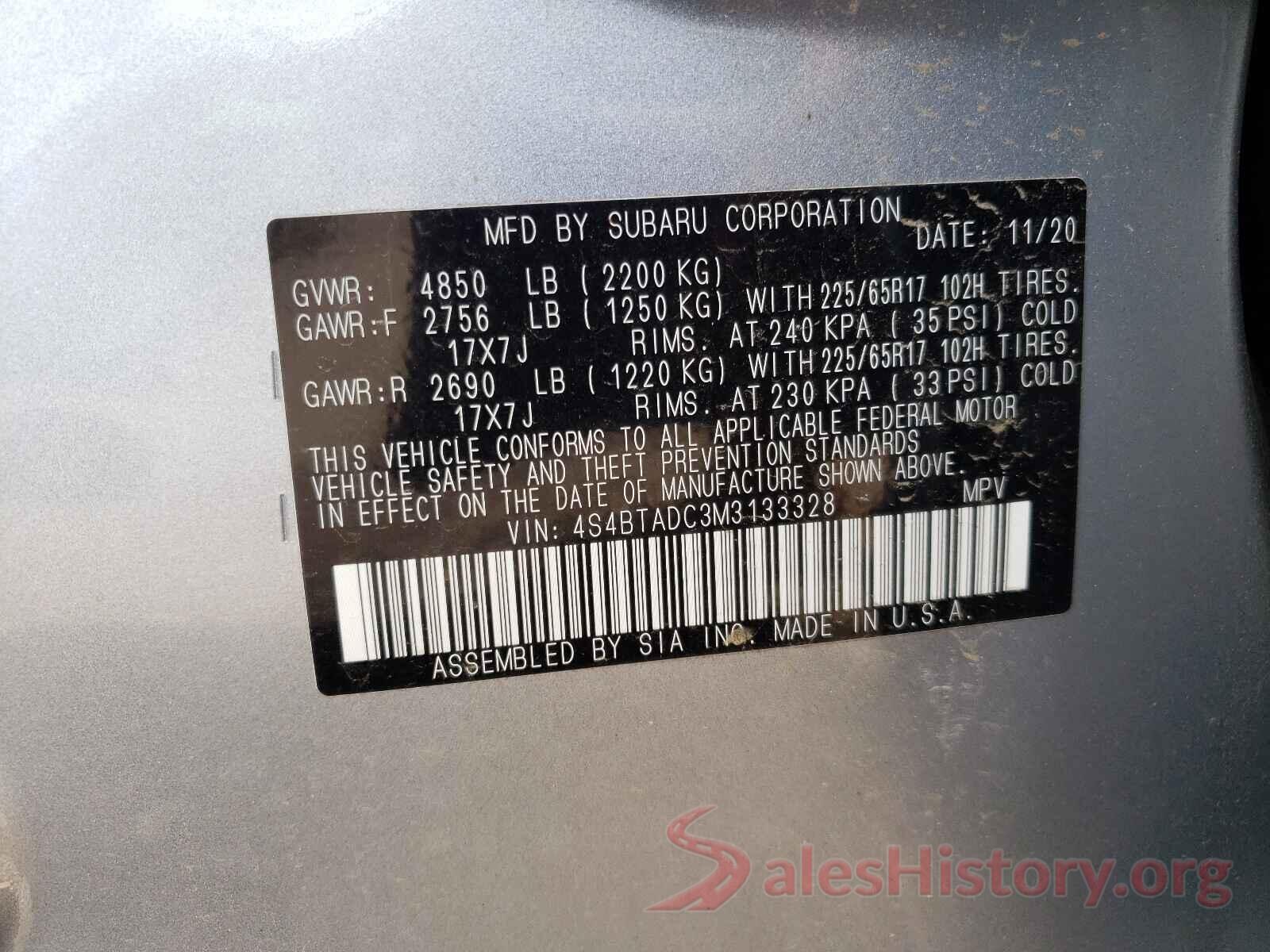 4S4BTADC3M3133328 2021 SUBARU OUTBACK