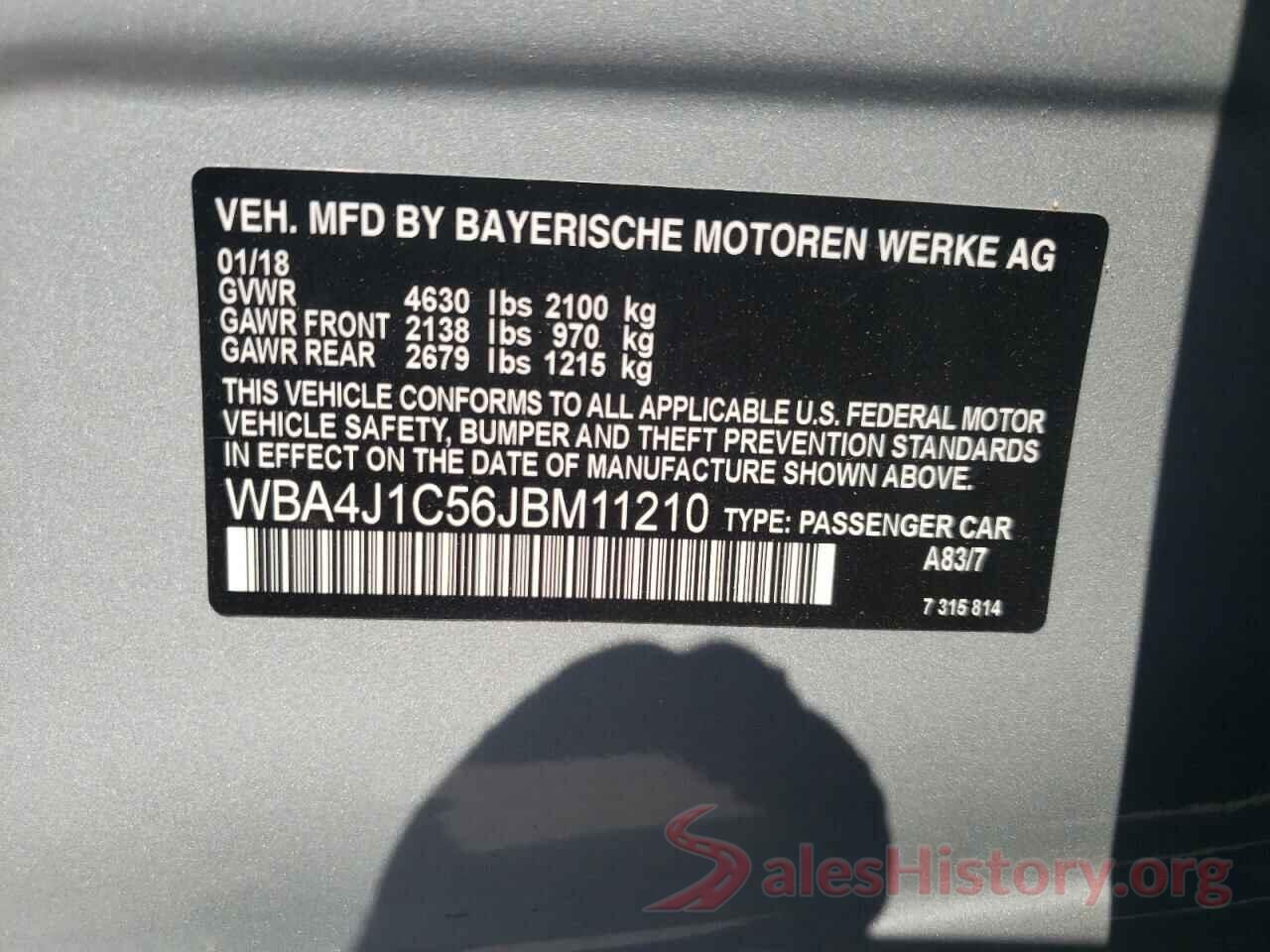 WBA4J1C56JBM11210 2018 BMW 4 SERIES