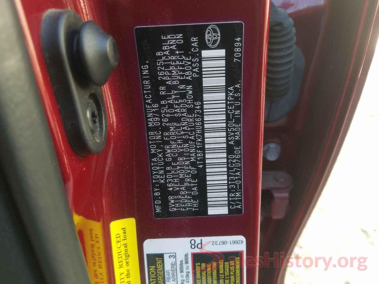 4T1BF1FK7HU667346 2017 TOYOTA CAMRY