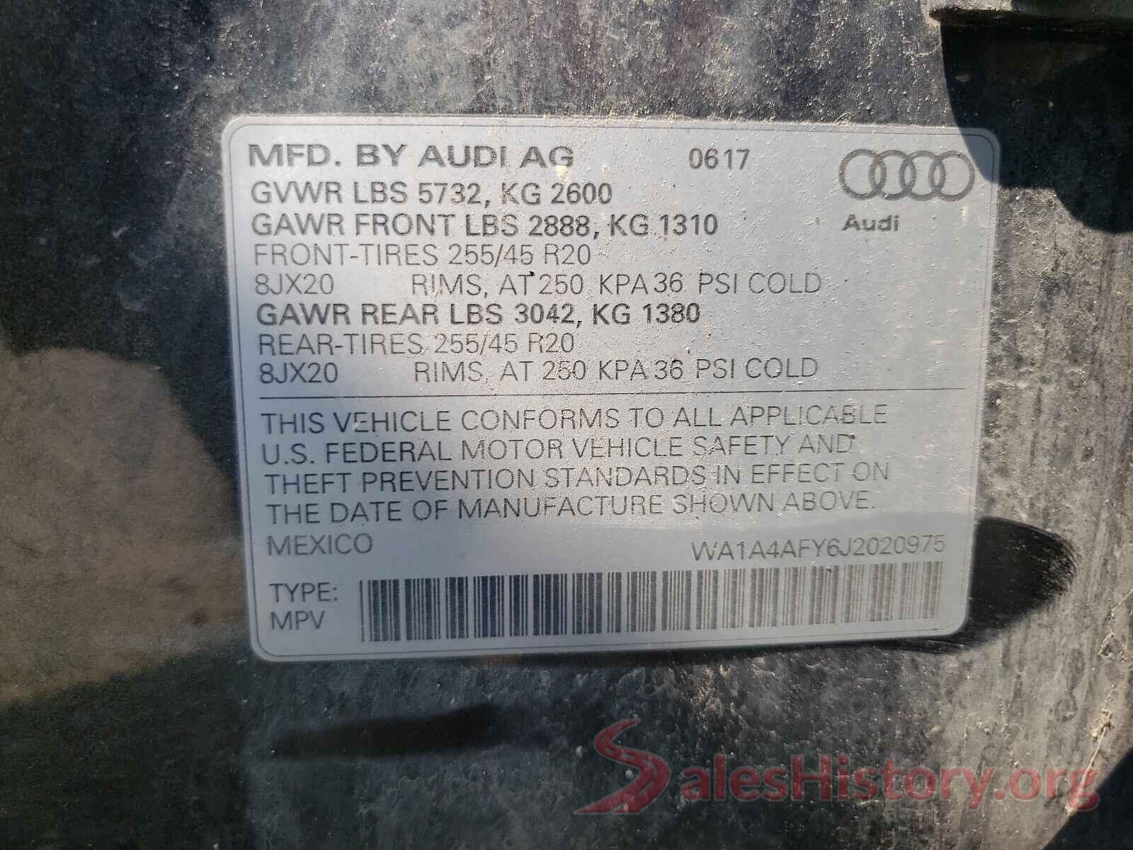 WA1A4AFY6J2020975 2018 AUDI SQ5