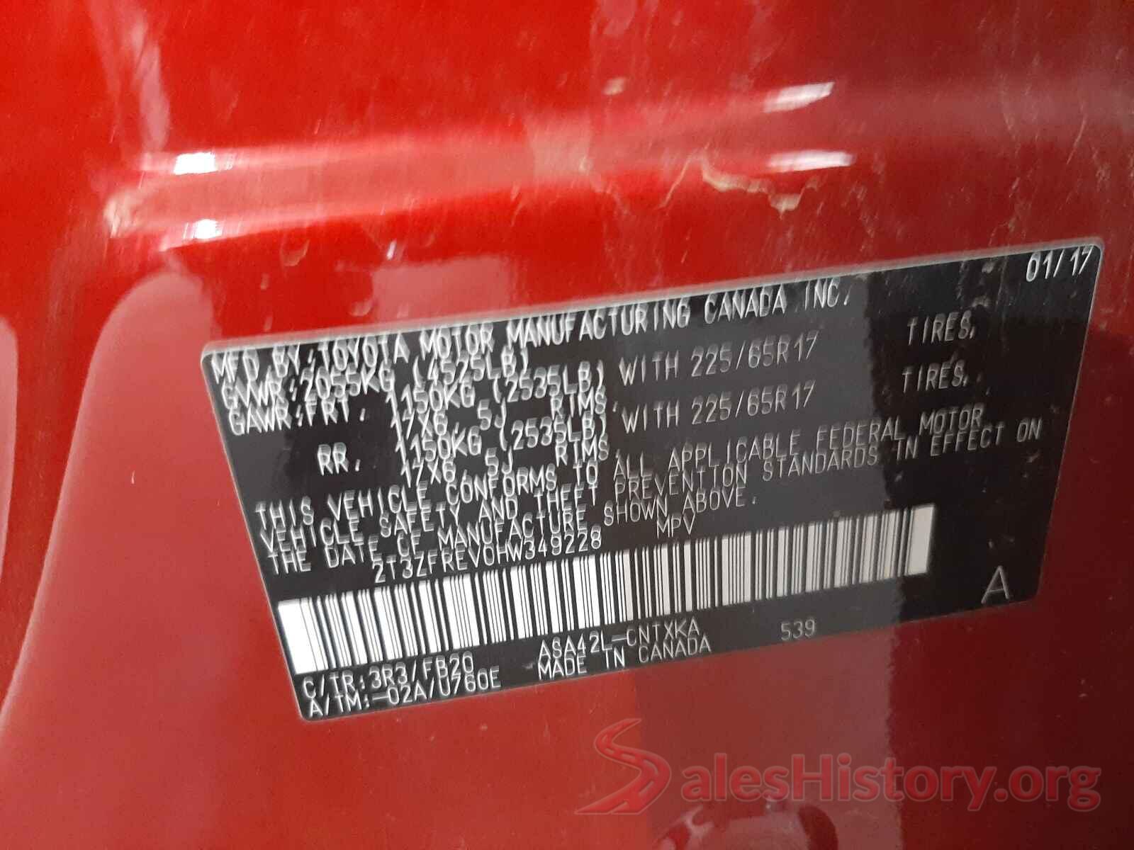 2T3ZFREV0HW349228 2017 TOYOTA RAV4