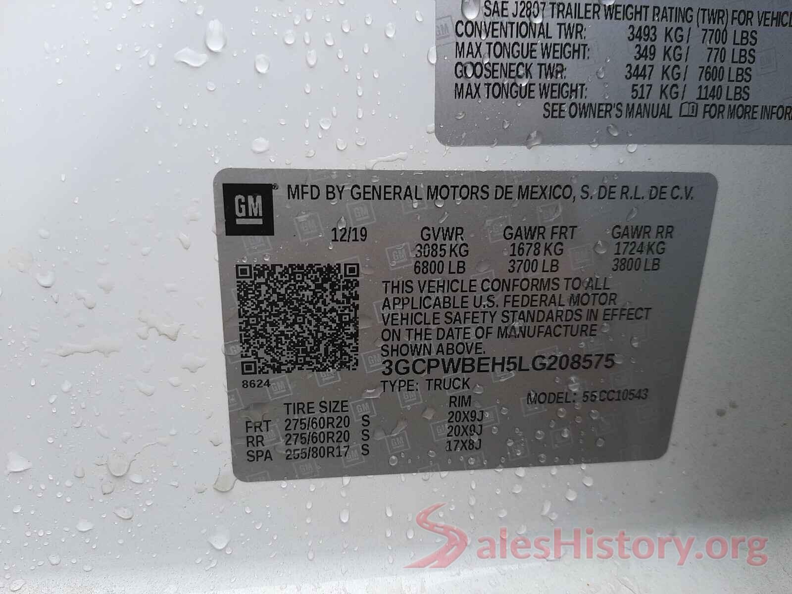 3GCPWBEH5LG208575 2020 CHEVROLET SILVERADO