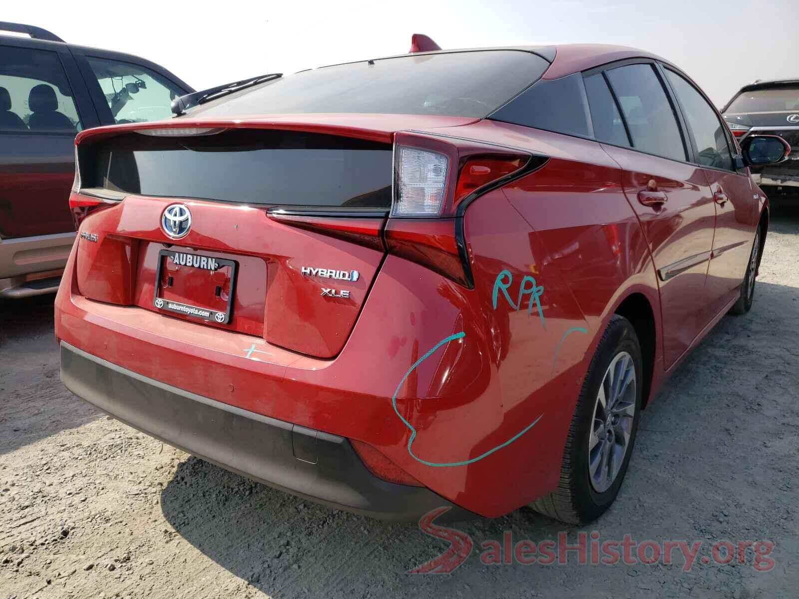 JTDKARFU0L3119755 2020 TOYOTA PRIUS