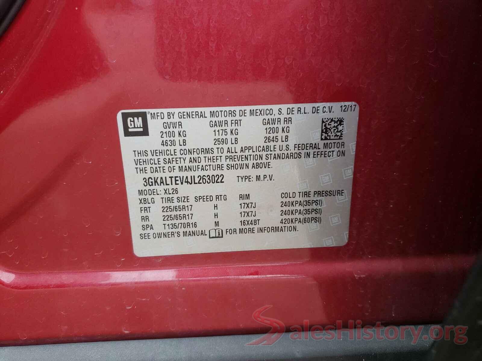 3GKALTEV4JL263022 2018 GMC TERRAIN