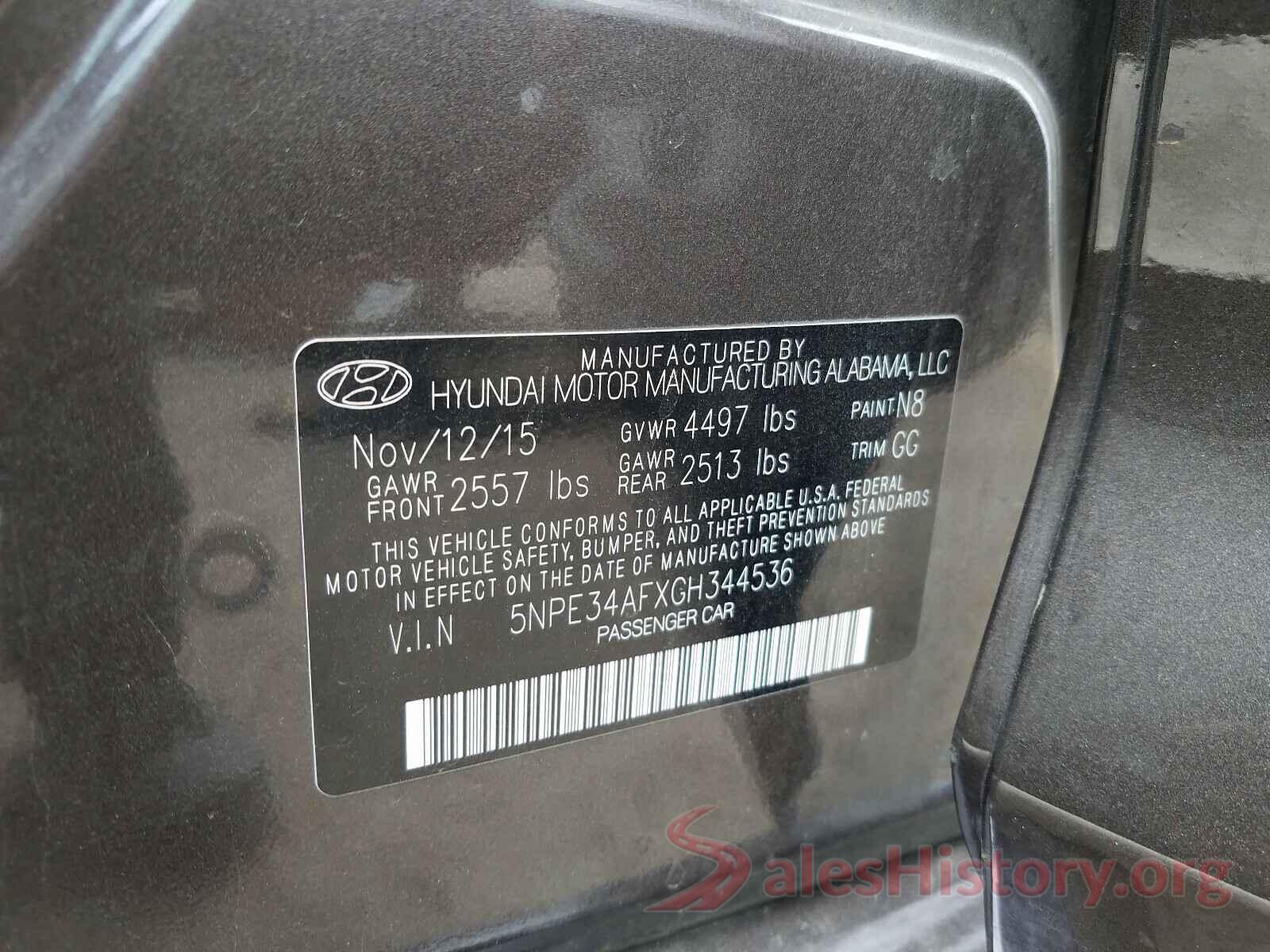 5NPE34AFXGH344536 2016 HYUNDAI SONATA