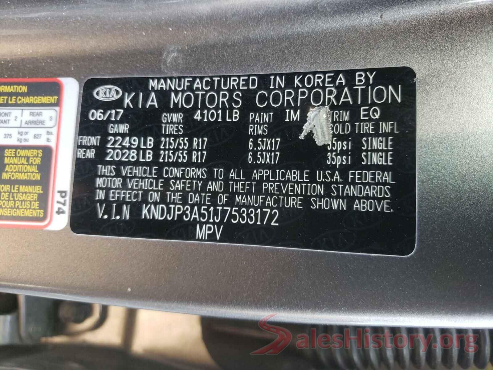 KNDJP3A51J7533172 2018 KIA SOUL