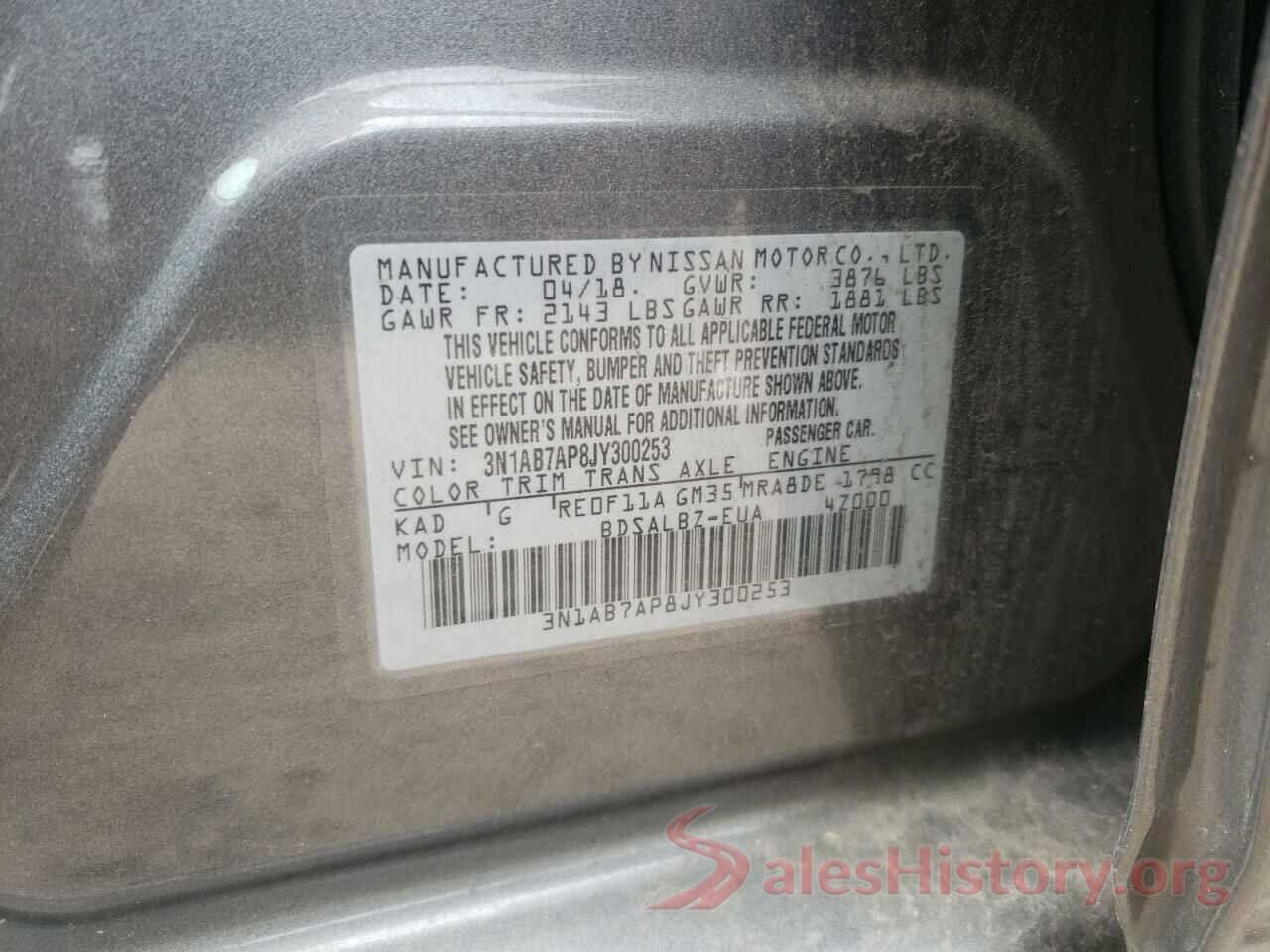 3N1AB7AP8JY300253 2018 NISSAN SENTRA