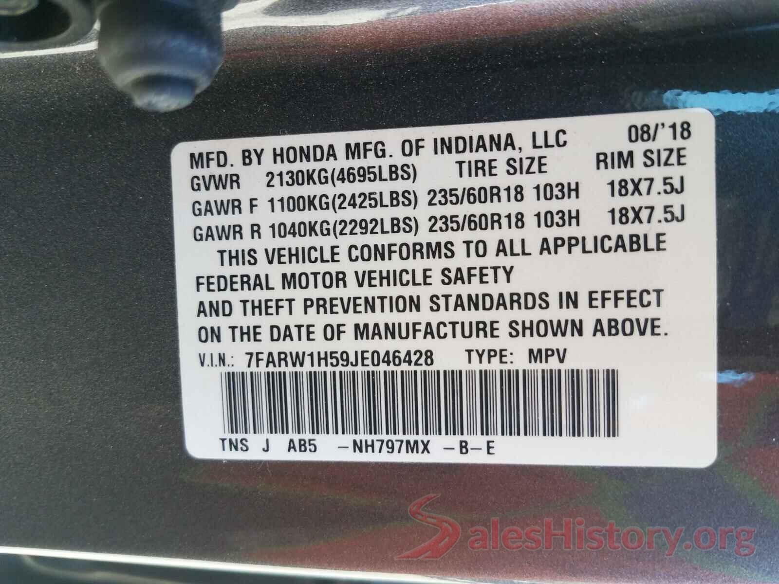 7FARW1H59JE046428 2018 HONDA CRV