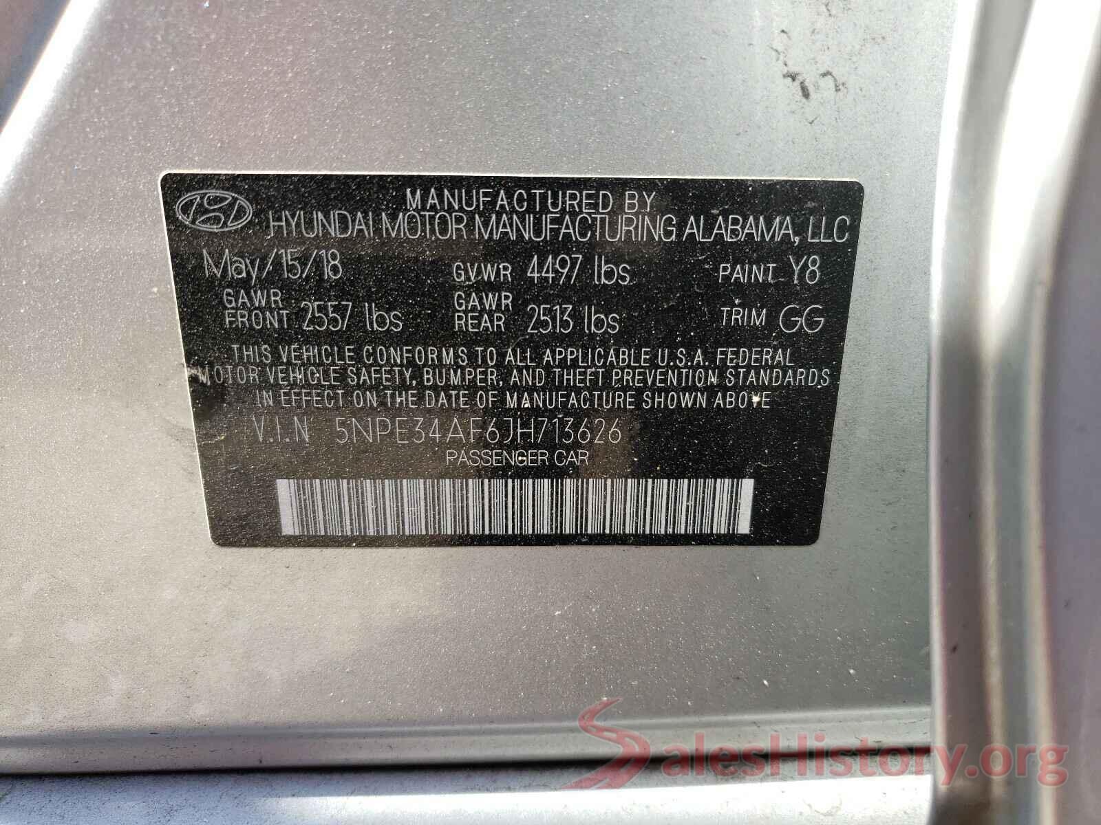 5NPE34AF6JH713626 2018 HYUNDAI SONATA