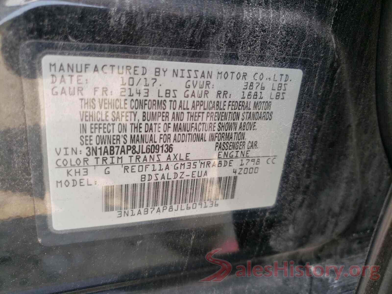 3N1AB7AP8JL609136 2018 NISSAN SENTRA