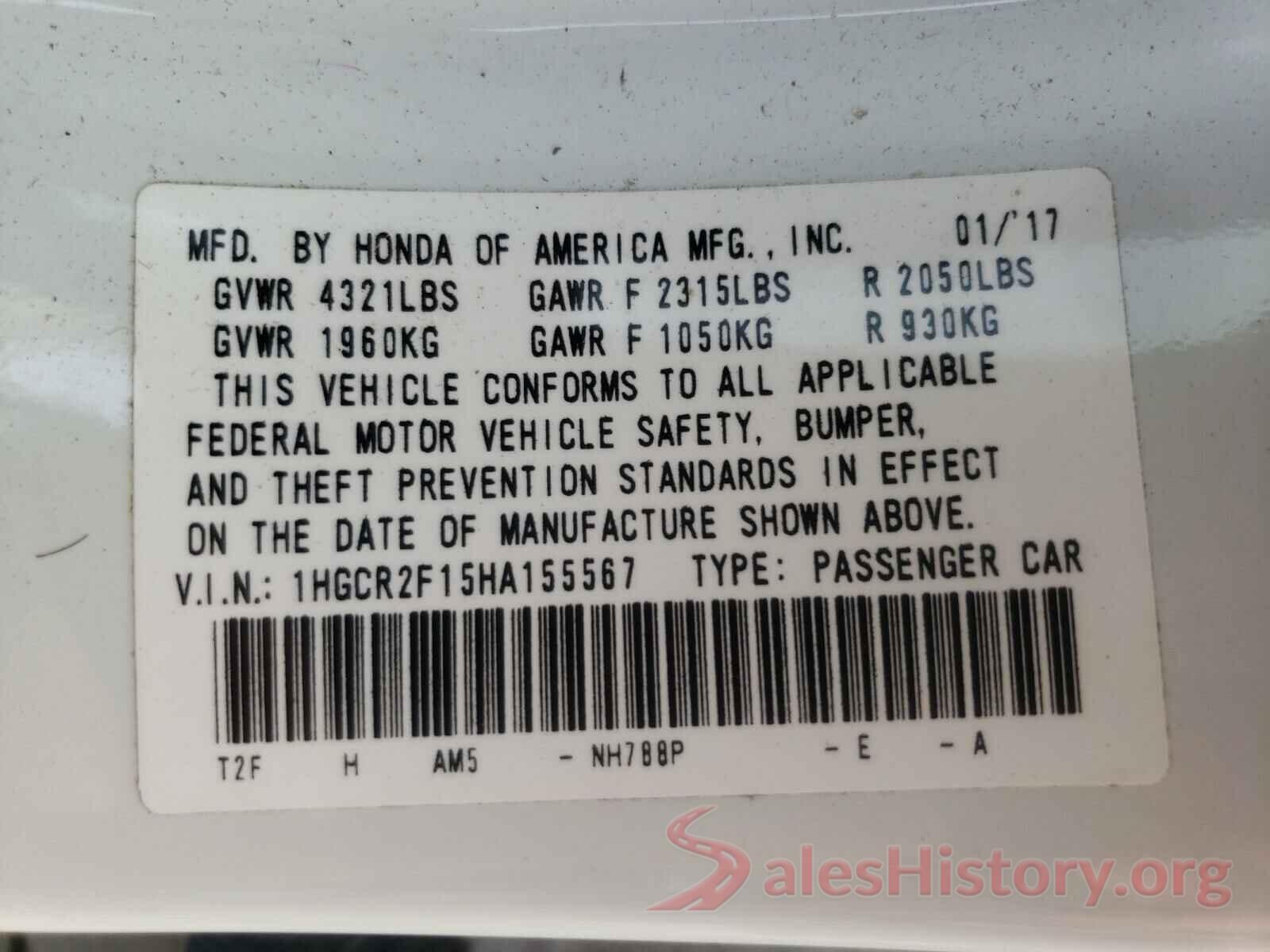 1HGCR2F15HA155567 2017 HONDA ACCORD