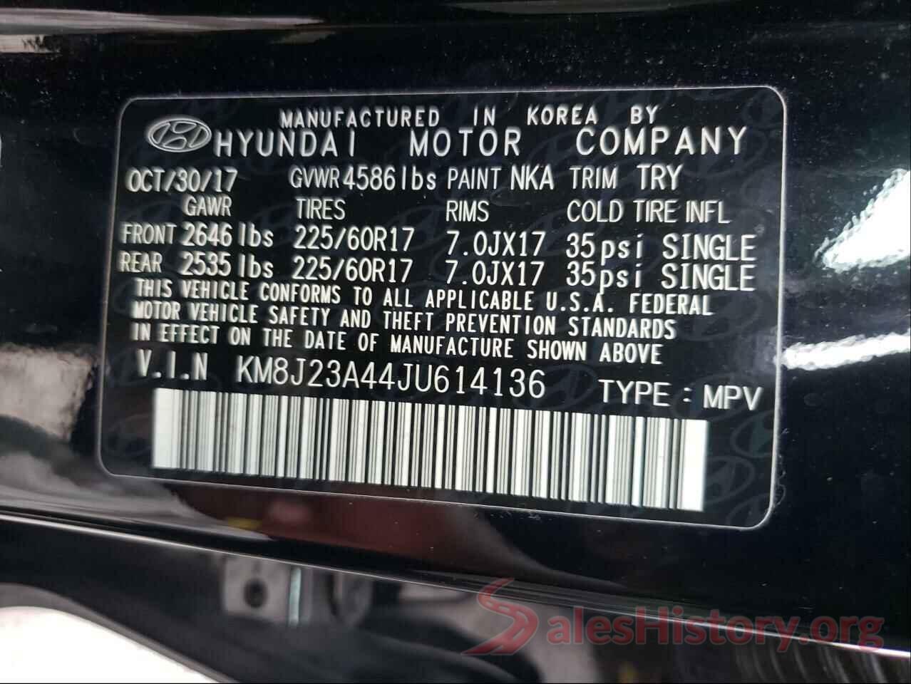 KM8J23A44JU614136 2018 HYUNDAI TUCSON