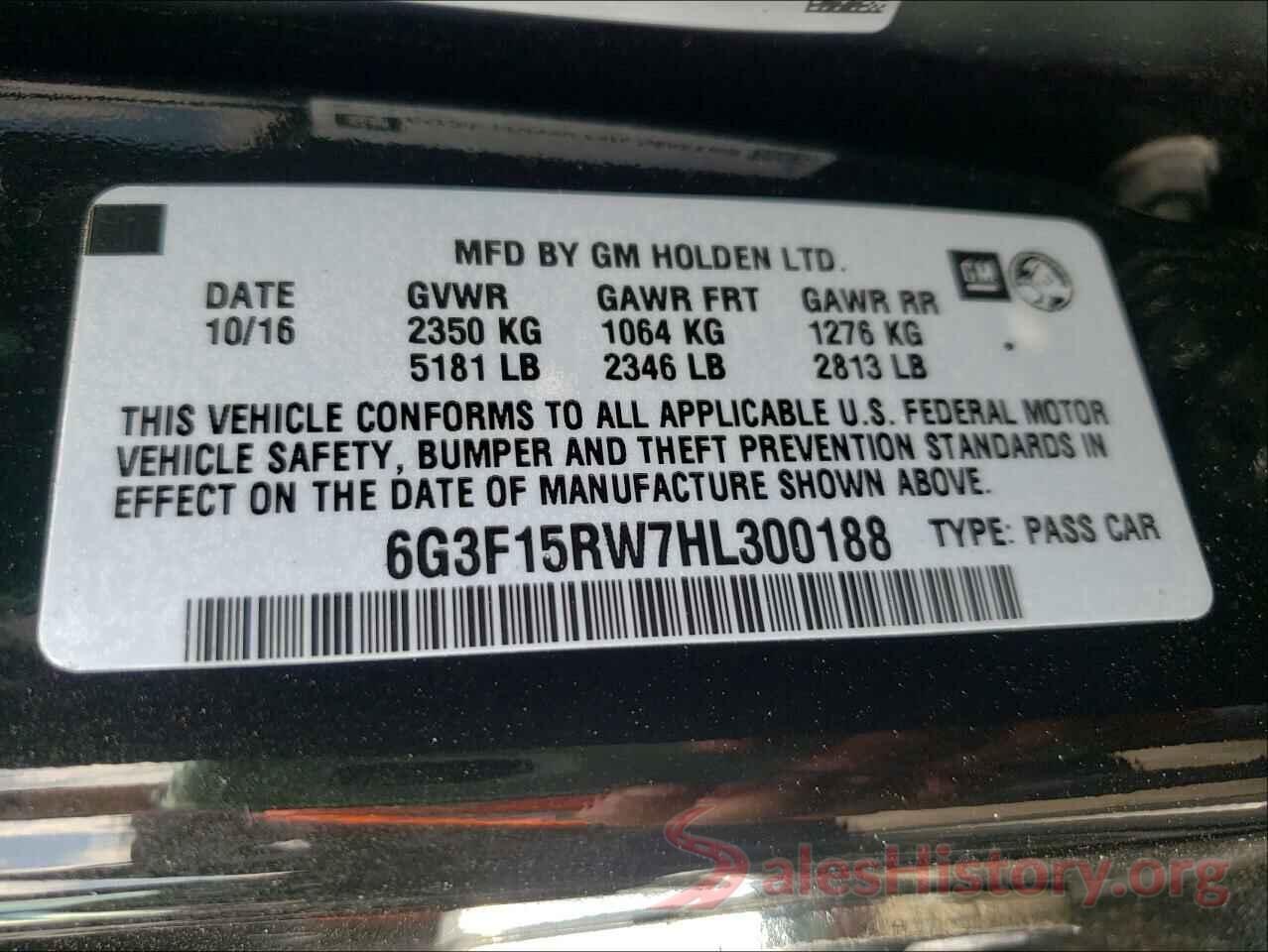 6G3F15RW7HL300188 2017 CHEVROLET ALL OTHER