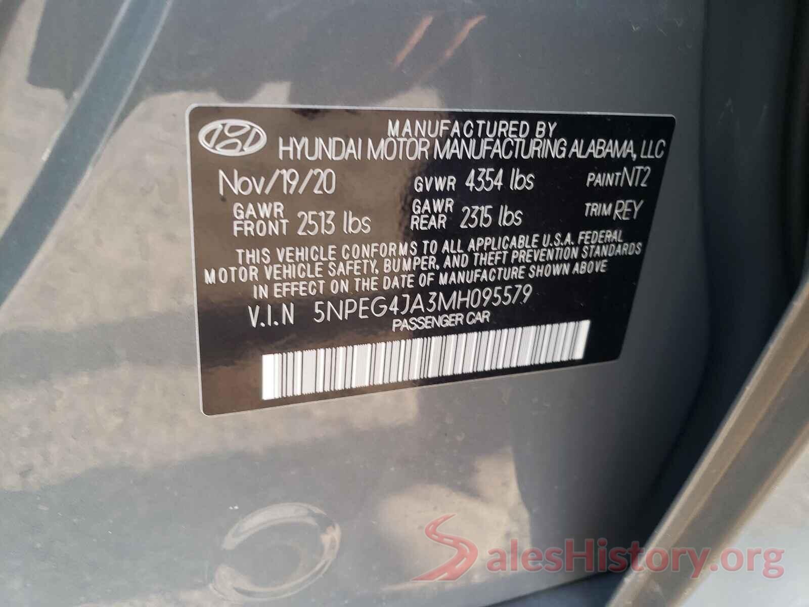 5NPEG4JA3MH095579 2021 HYUNDAI SONATA