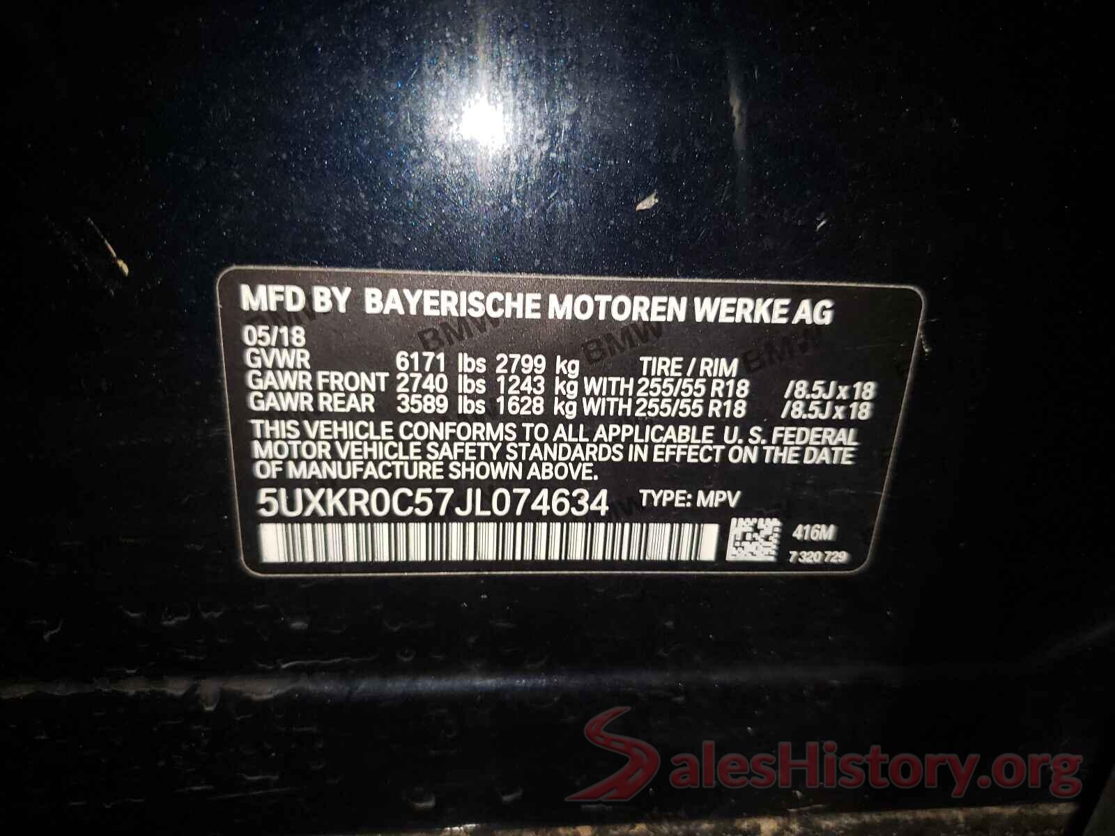 5UXKR0C57JL074634 2018 BMW X5