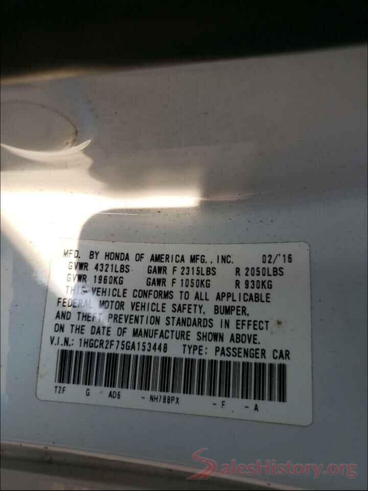 1HGCR2F75GA153448 2016 HONDA ACCORD