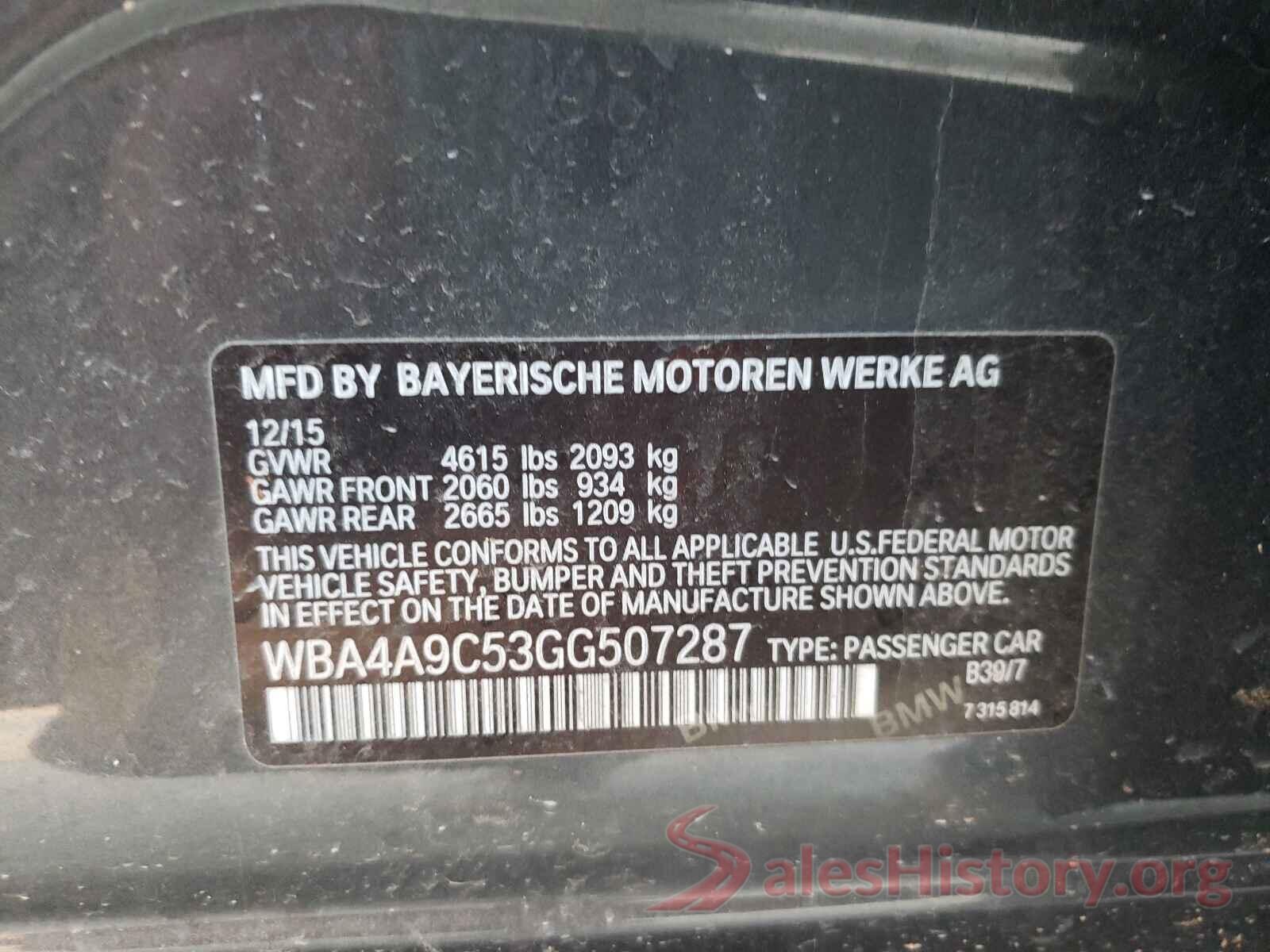 WBA4A9C53GG507287 2016 BMW 4 SERIES