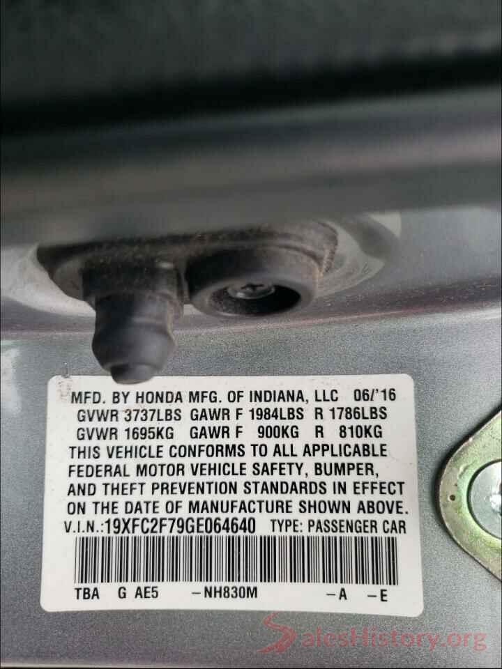 19XFC2F79GE064640 2016 HONDA CIVIC