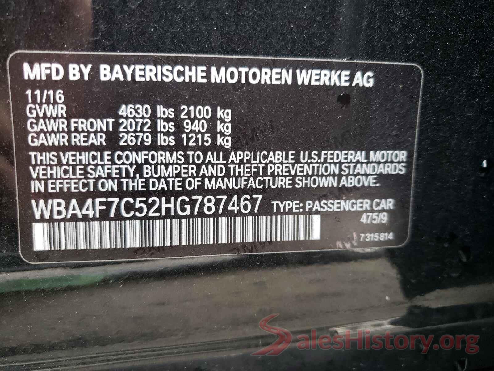 WBA4F7C52HG787467 2017 BMW 4 SERIES