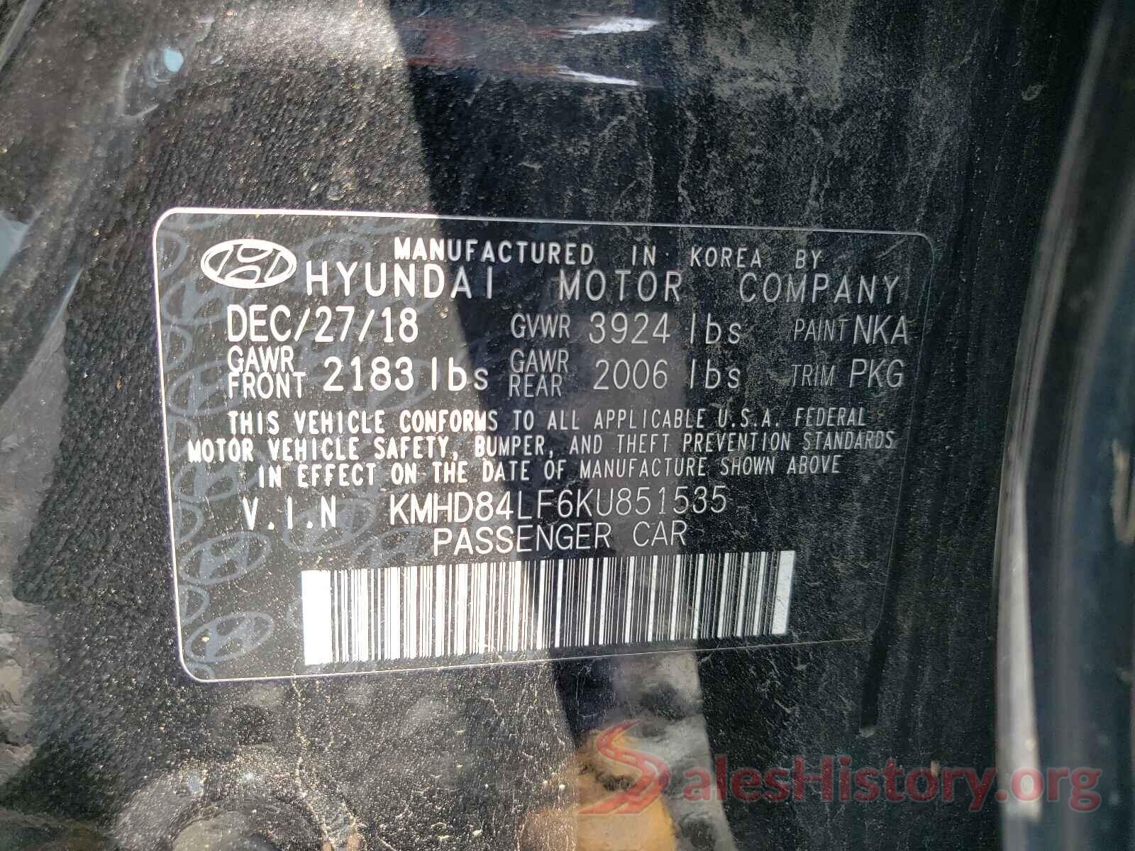 KMHD84LF6KU851535 2019 HYUNDAI ELANTRA