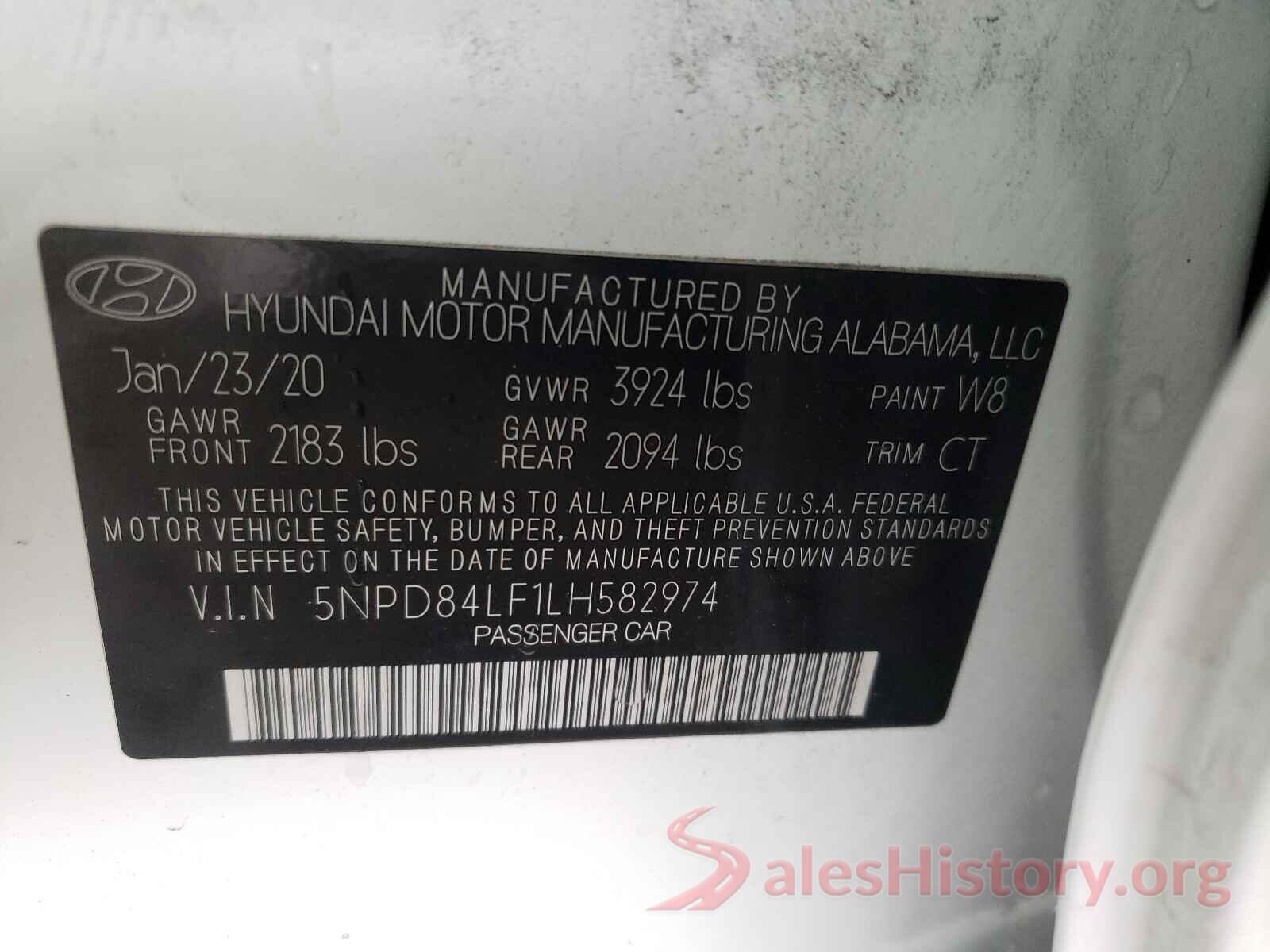 5NPD84LF1LH582974 2020 HYUNDAI ELANTRA