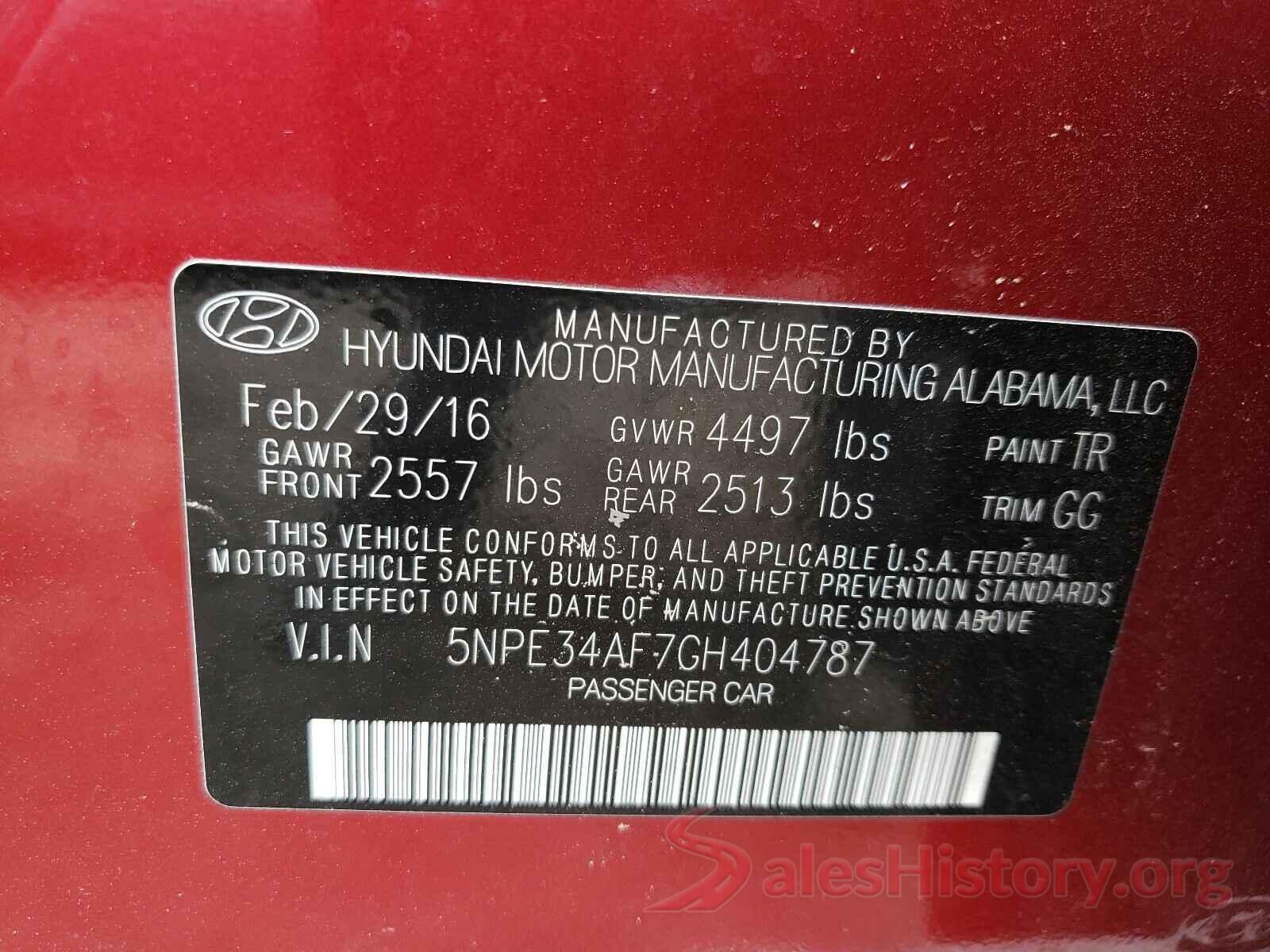 5NPE34AF7GH404787 2016 HYUNDAI SONATA