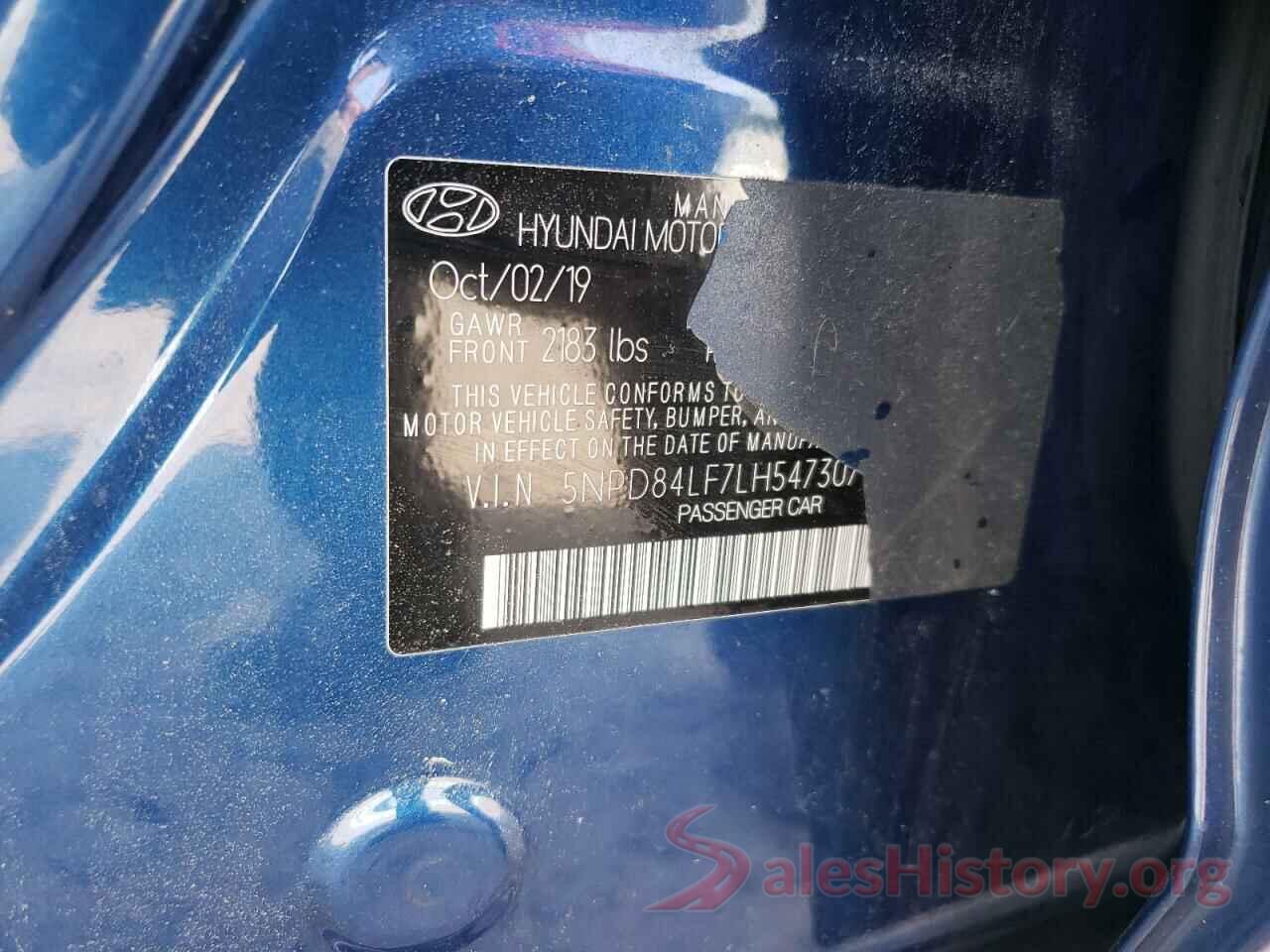 5NPD84LF7LH547307 2020 HYUNDAI ELANTRA