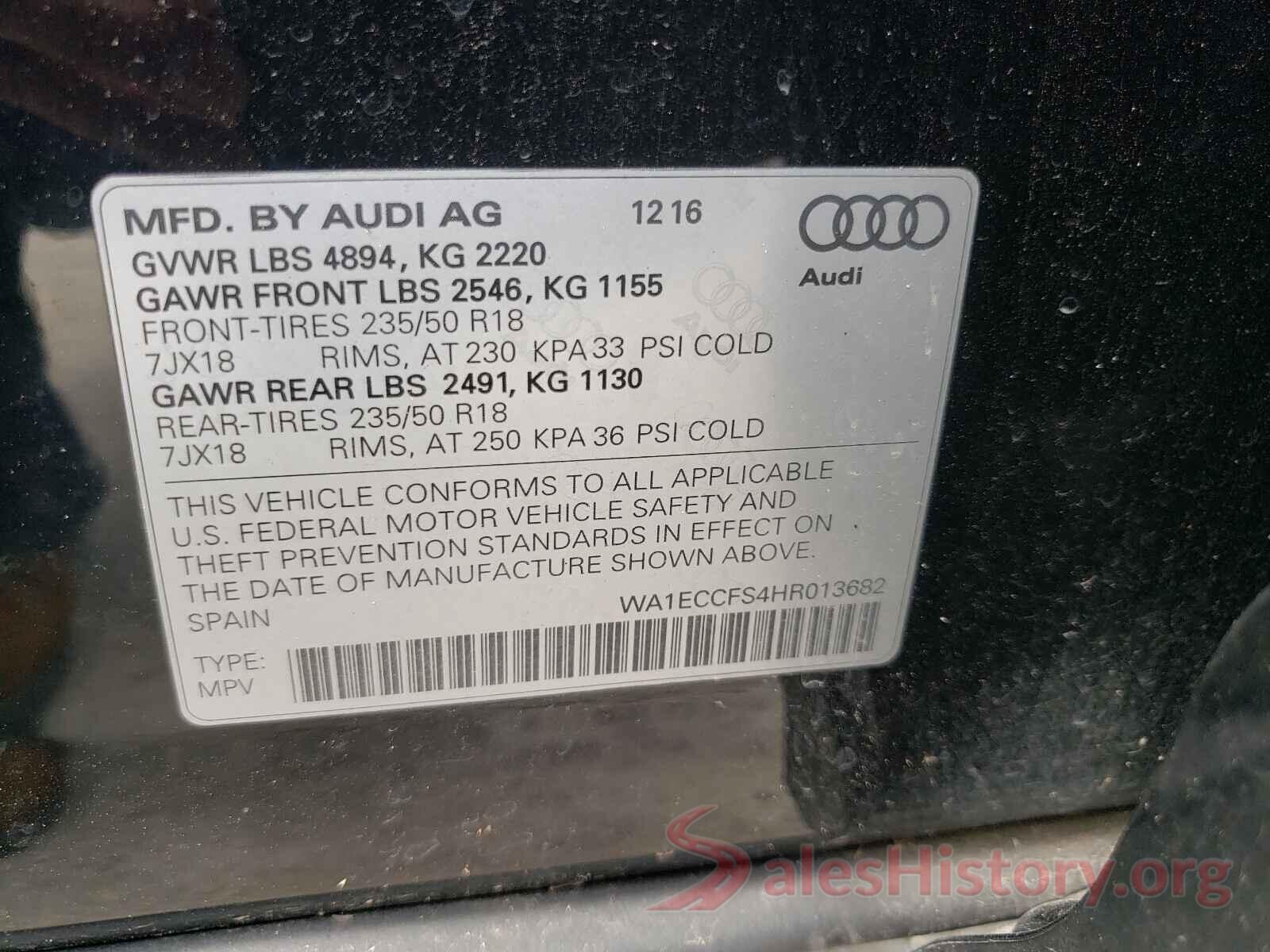 WA1ECCFS4HR013682 2017 AUDI Q3