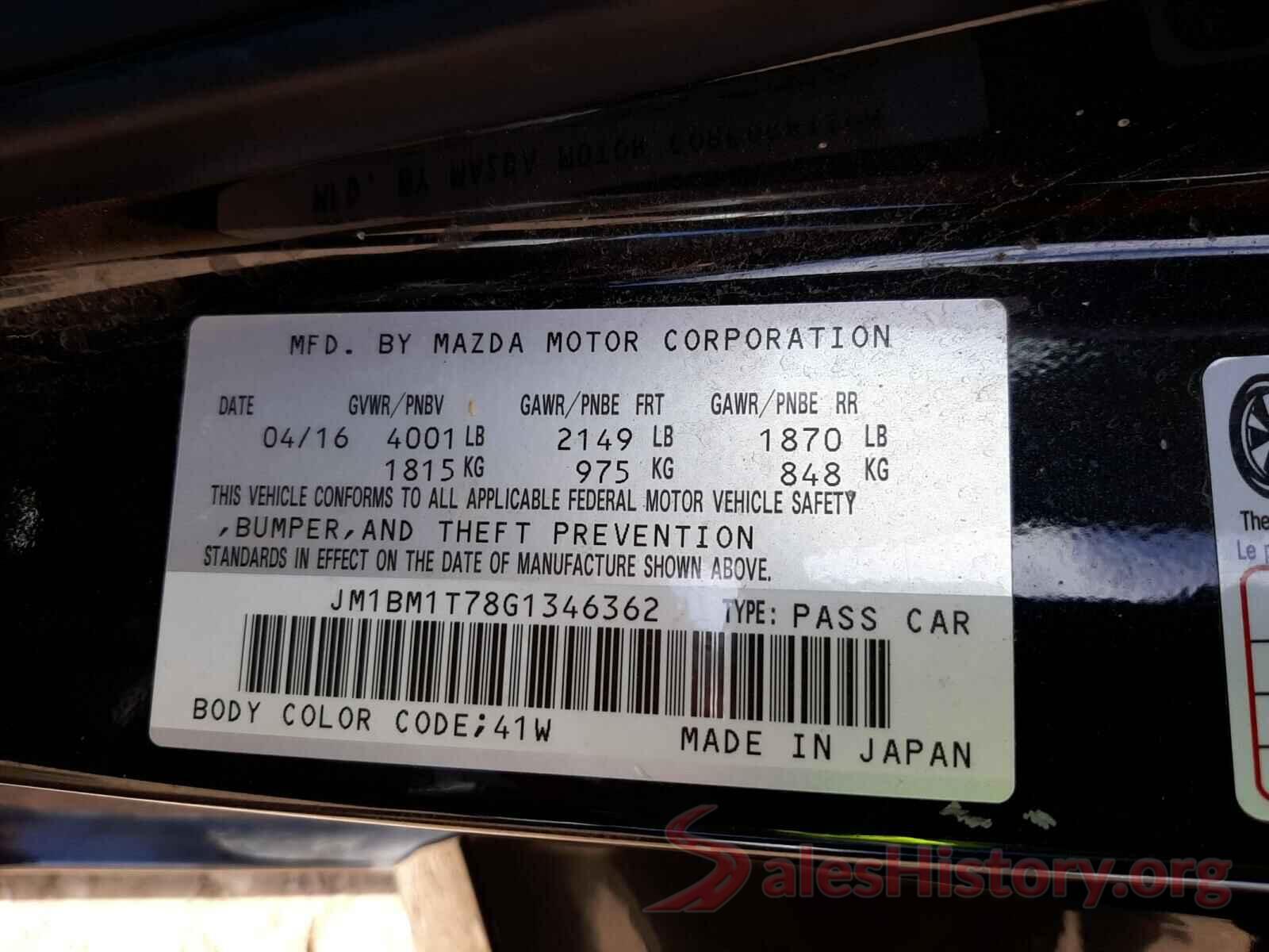 JM1BM1T78G1346362 2016 MAZDA 3