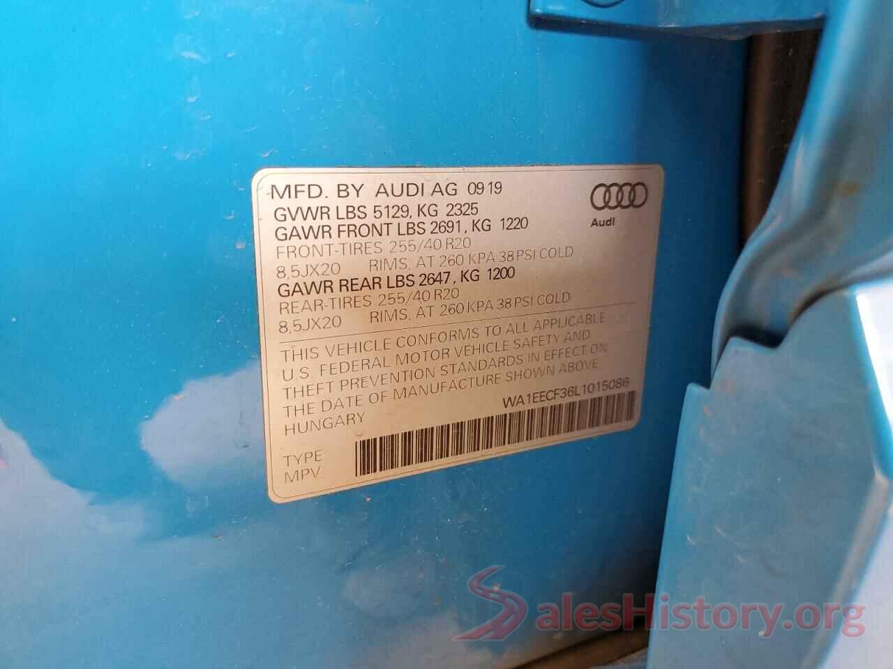 WA1EECF36L1015086 2020 AUDI Q3