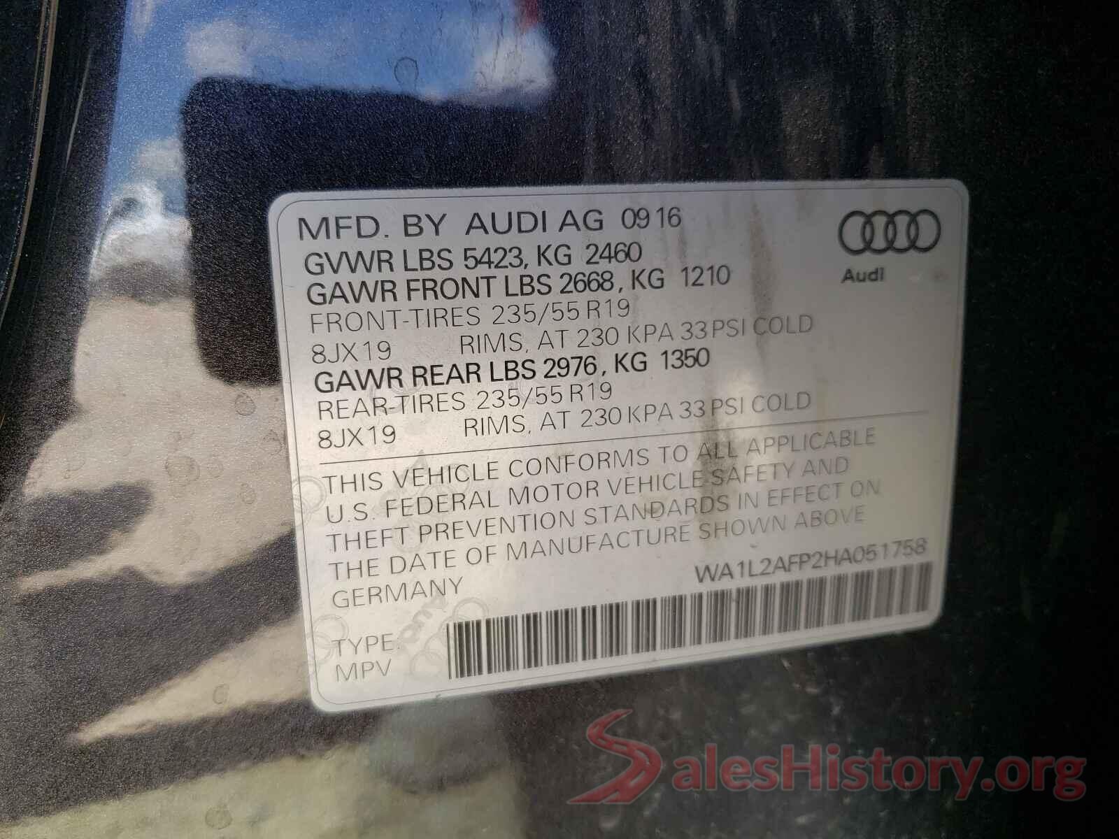 WA1L2AFP2HA051758 2017 AUDI Q5