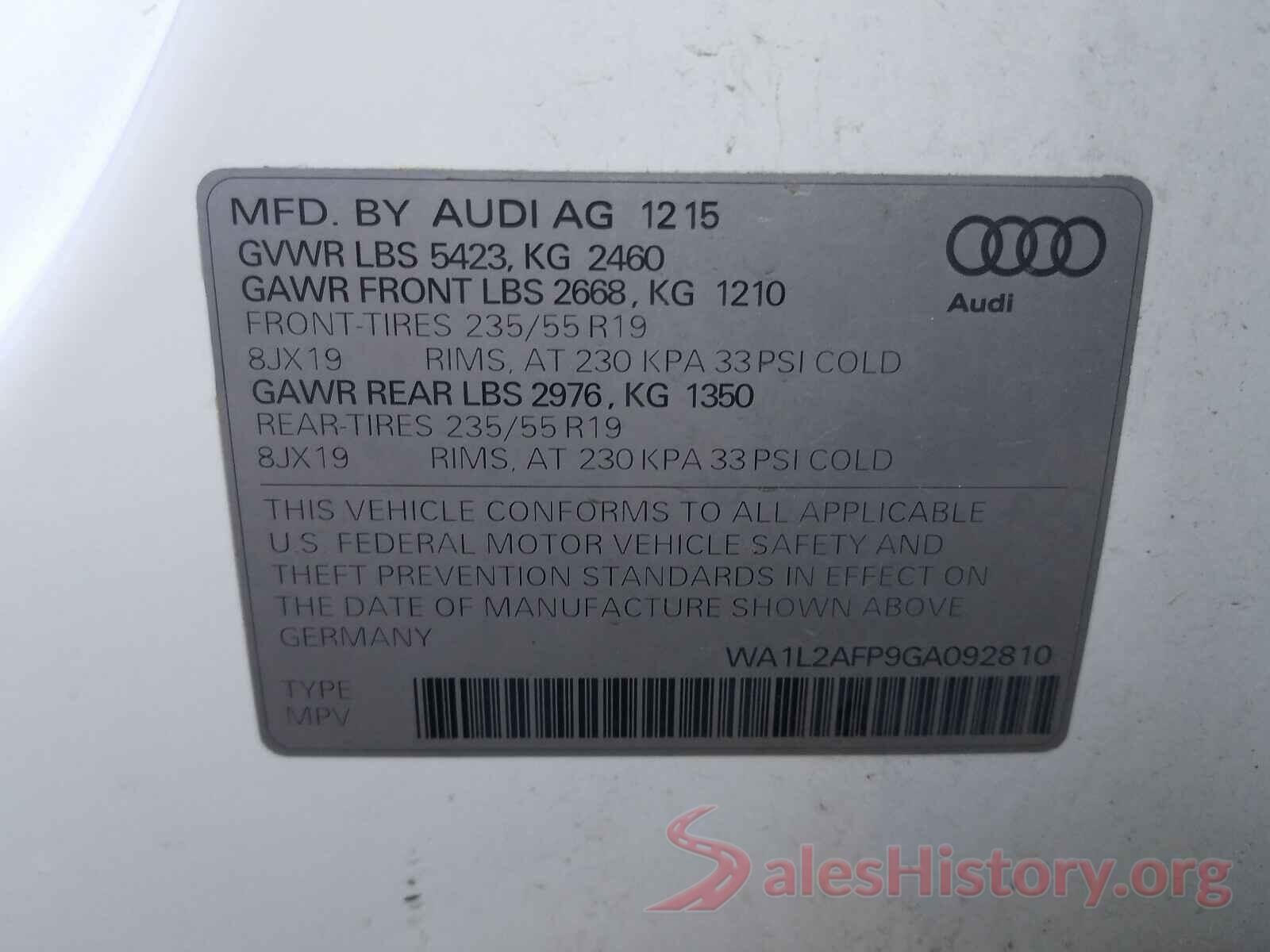 WA1L2AFP9GA092810 2016 AUDI Q5