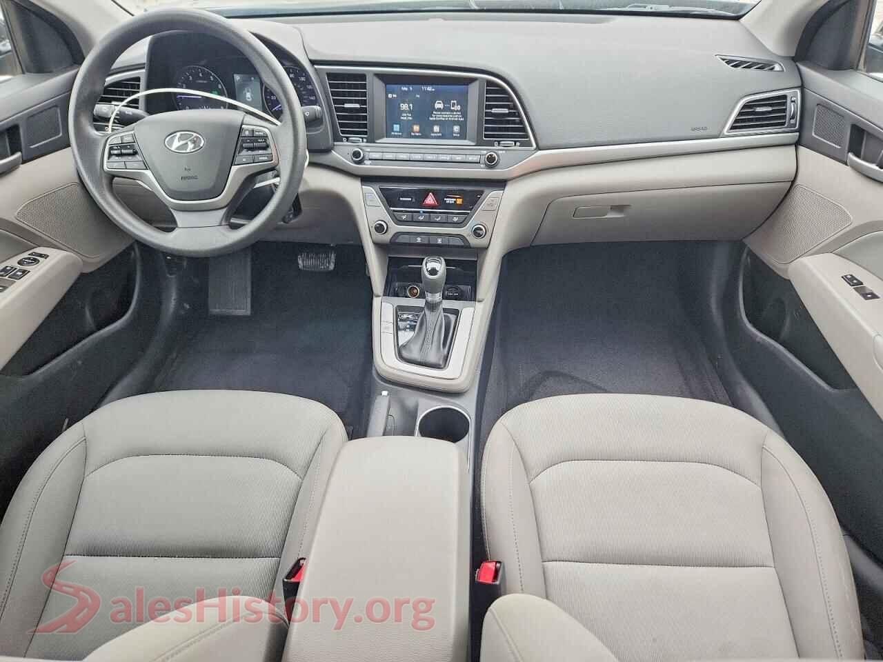 2018 HYUNDAI ELANTRA VIN KMHD84LF9JU455582, interior dashboard