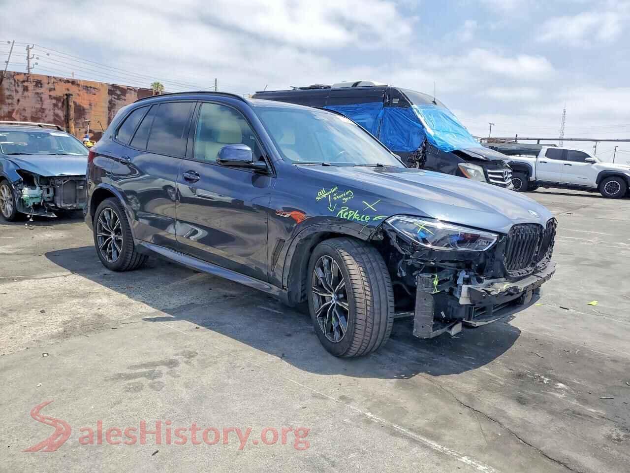 2022 BMW X5 VIN 5UXTA6C04N9L20593, rear 3/4 view